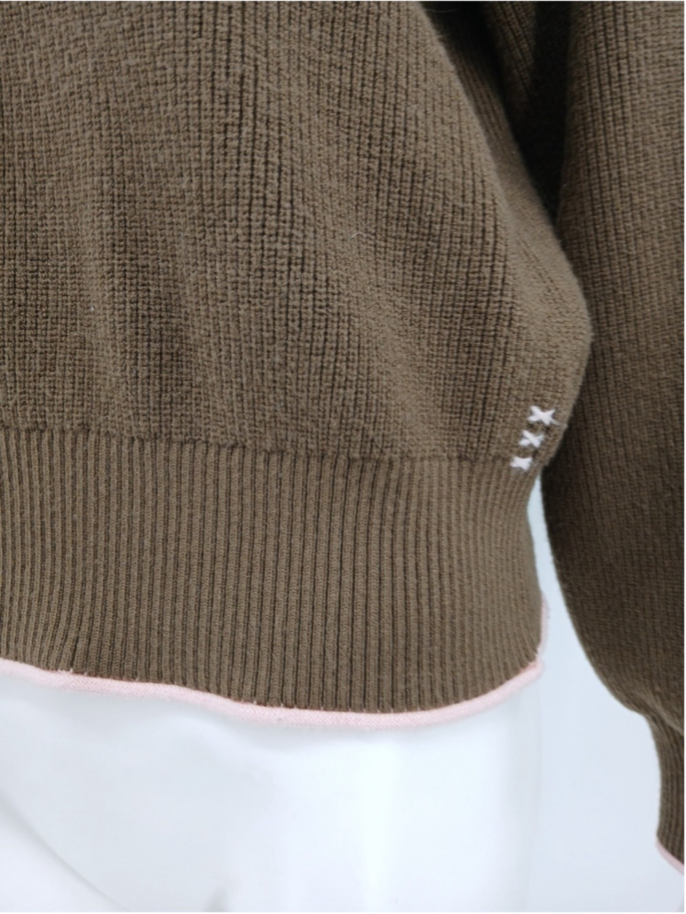 Scotch & Soda Amsterdam Womens Olive Green Ribbed Sweater Size M - Picture 3 of 11